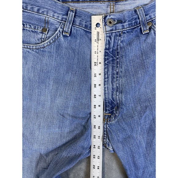 Ralph Lauren Jeans Mens 34x25 Blue Denim Relaxed Straight Light Wash Cut Off** - Picture 4 of 11